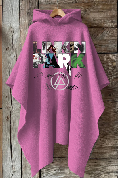 L P Albums Hooded Warm Shawl Cape