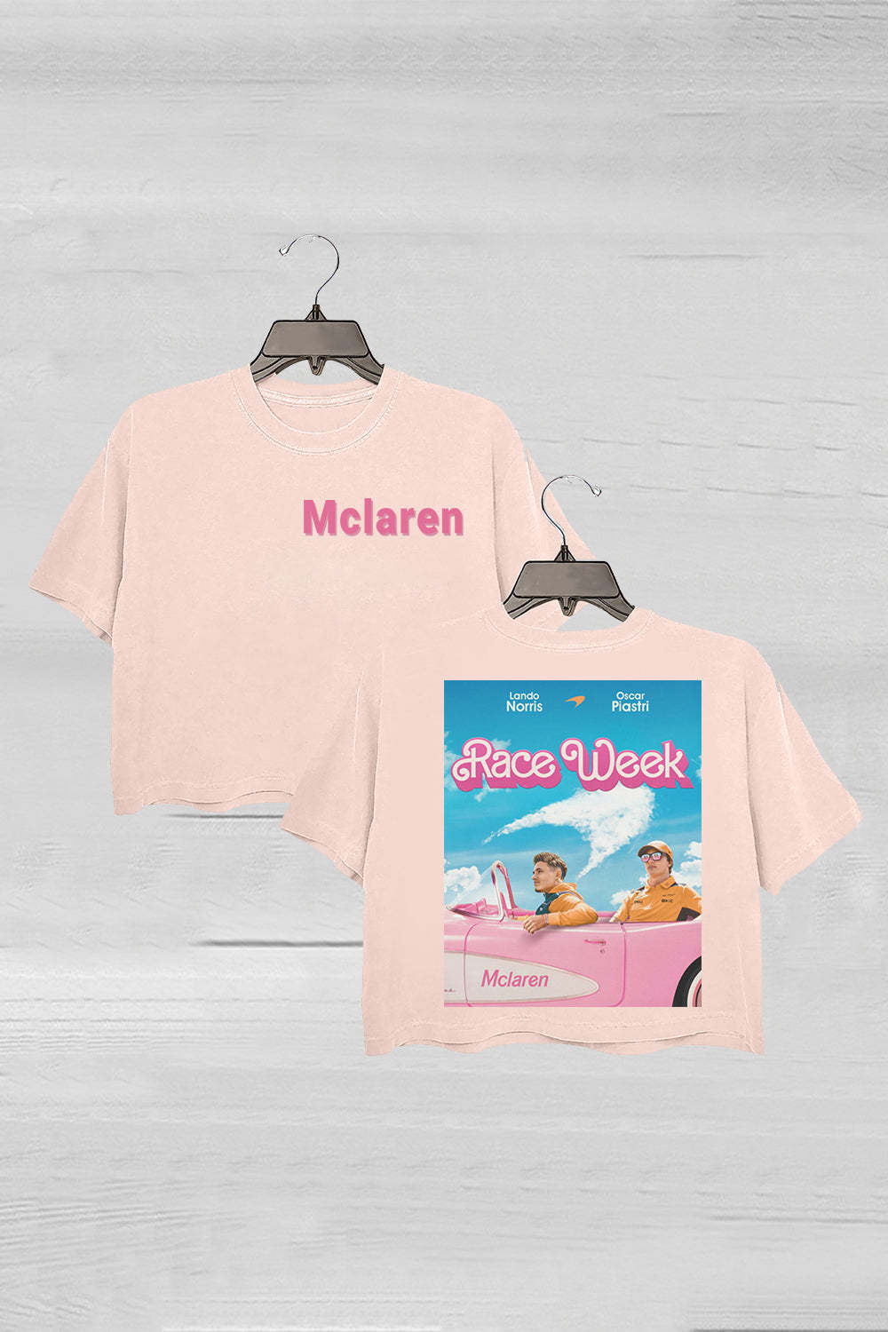 Lando Norris and Oscar Piastri Mclaren Funny Crop Tee For Women