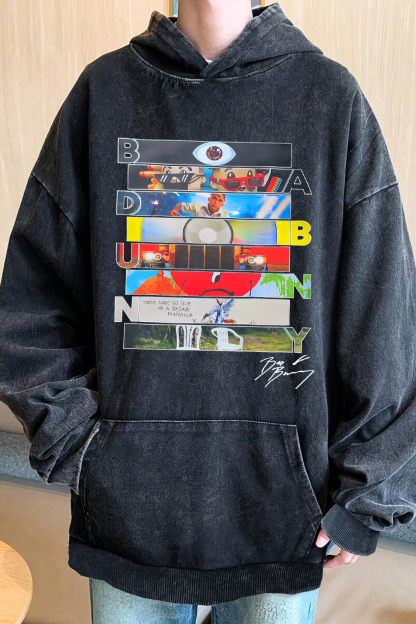 Bad Bunny Signature Washed cotton hooded