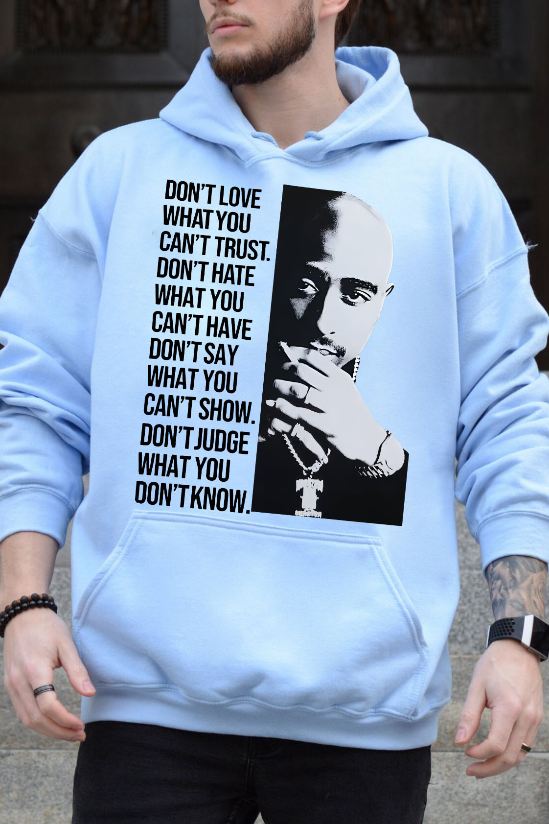 Tupac Portrait Hoodie For Men