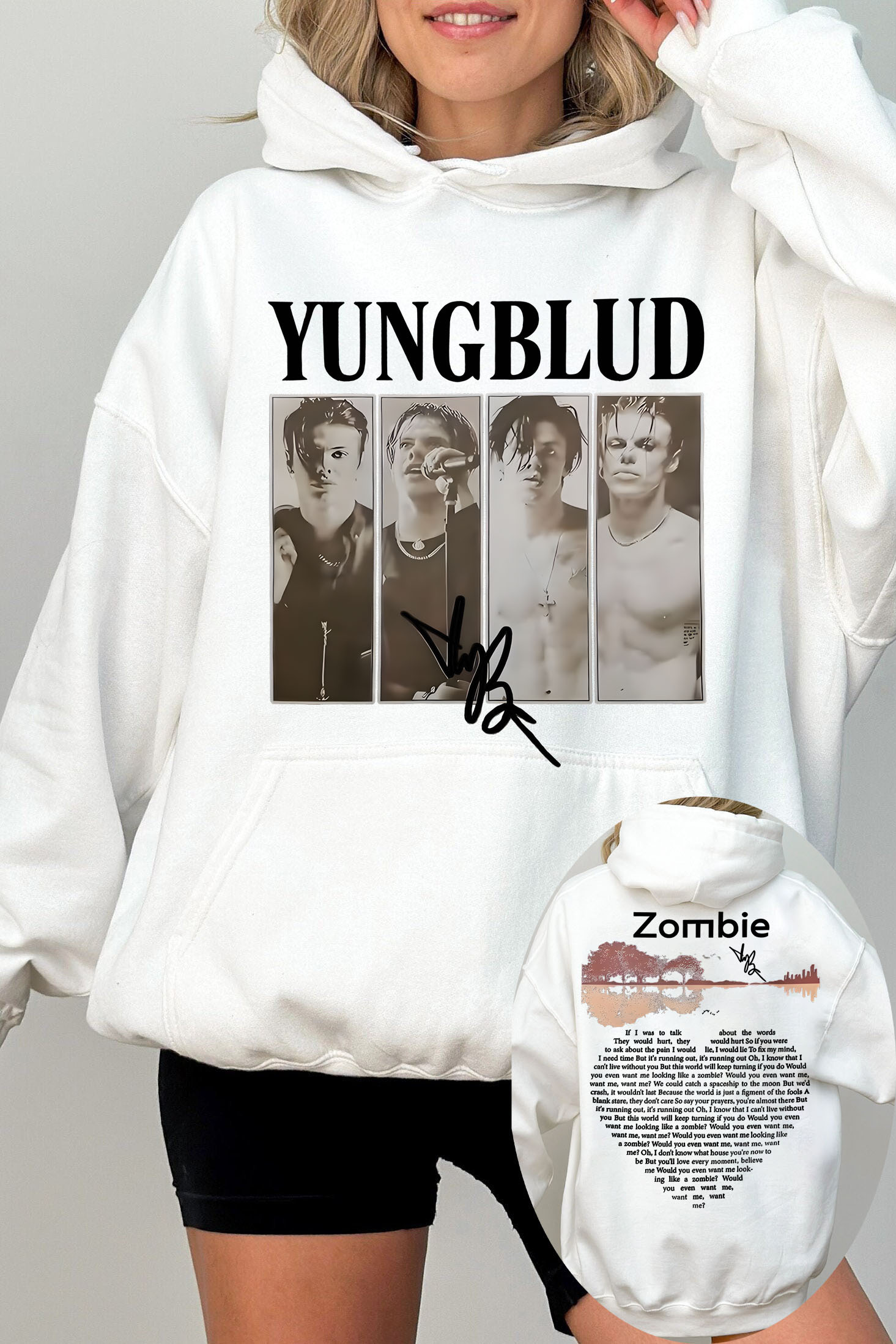 YungBlud Zombie Lyrics Hoodie❤️