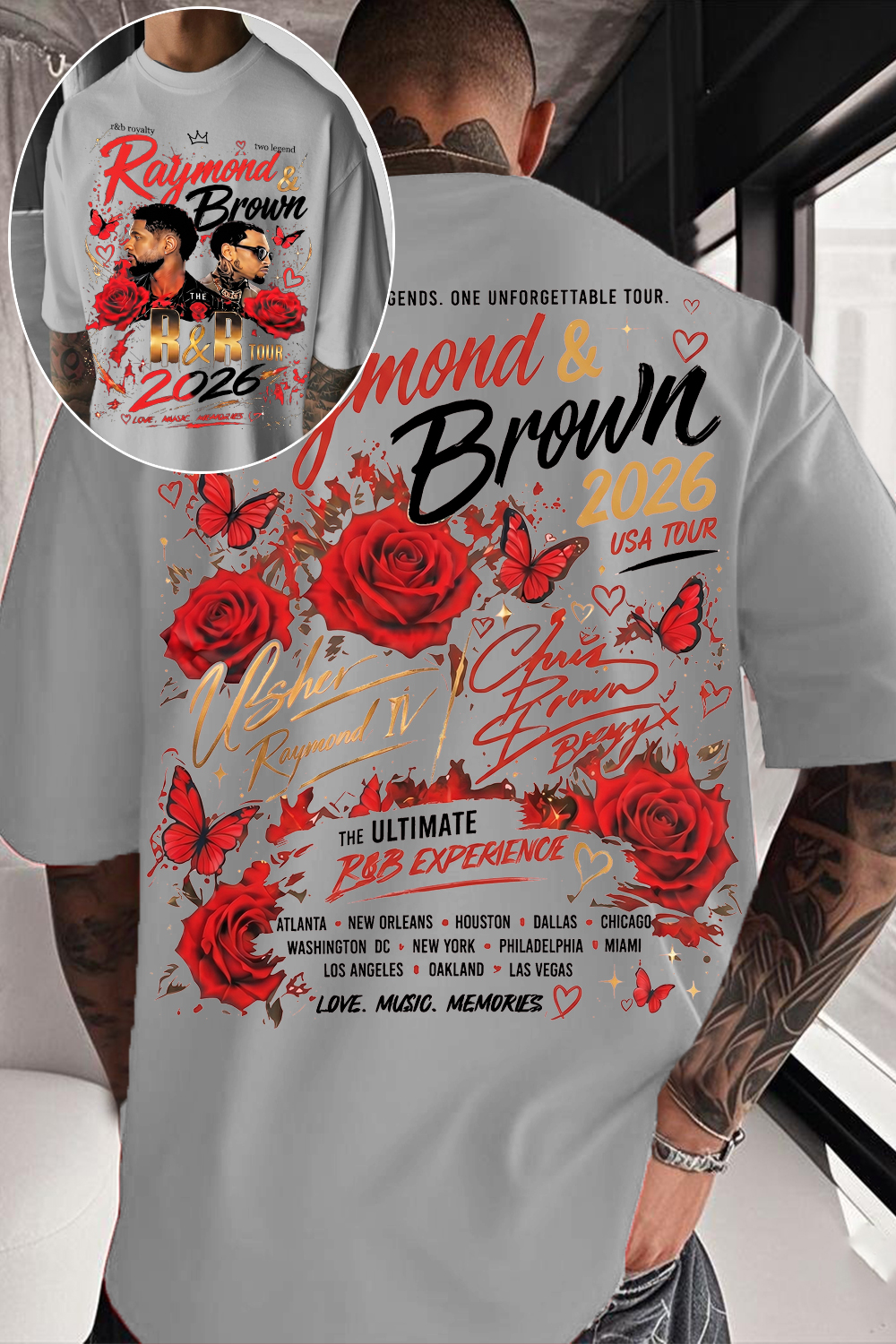 Usher X Chris Brown R&B Tour Tee
