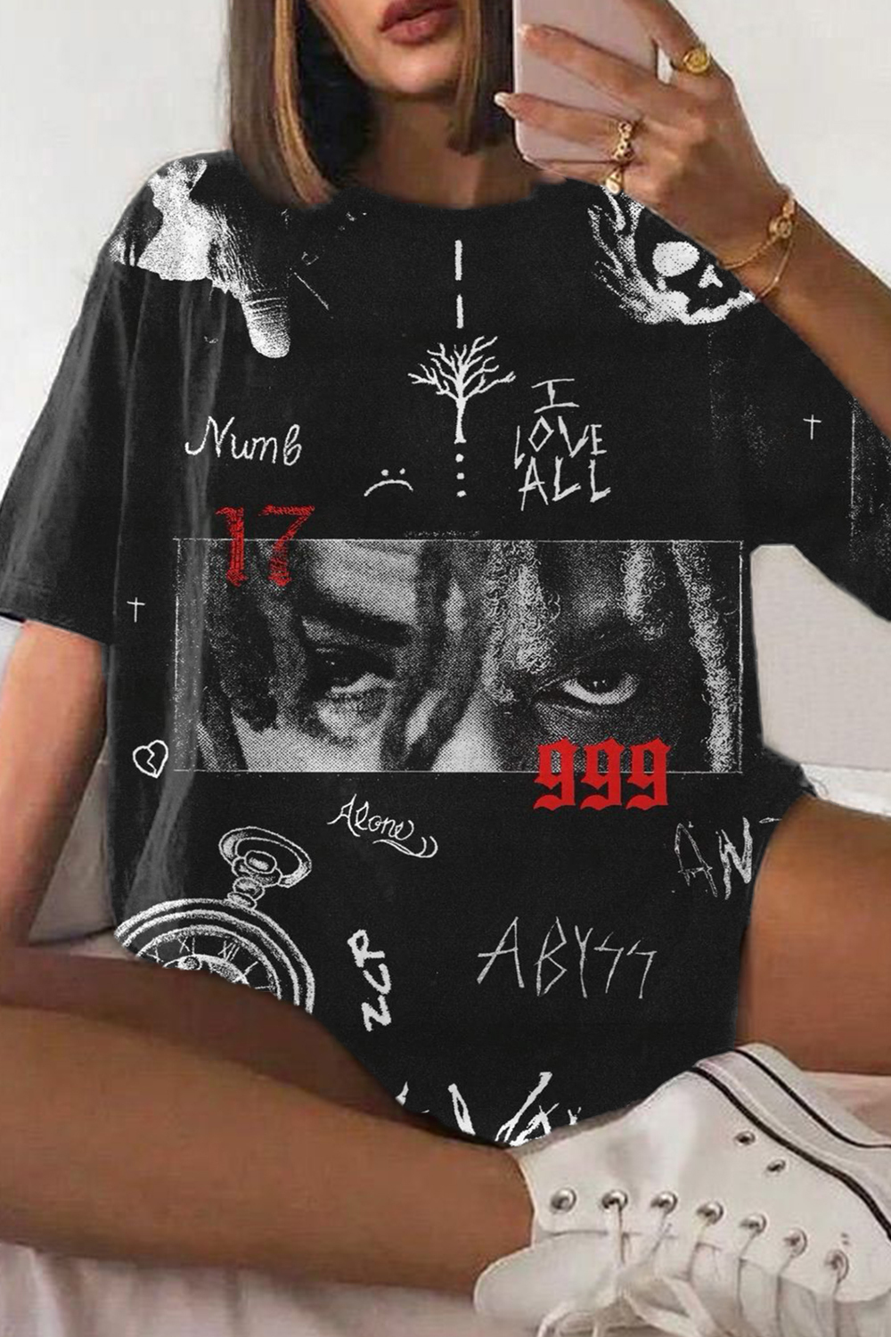 Juicewrld printed casual personality short-sleeved T-shirt