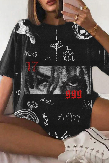 Juicewrld printed casual personality short-sleeved T-shirt