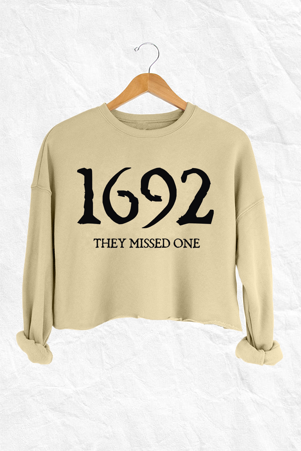 1692 They Missed One Halloween Salem Witch Crop Sweatshirt For Women