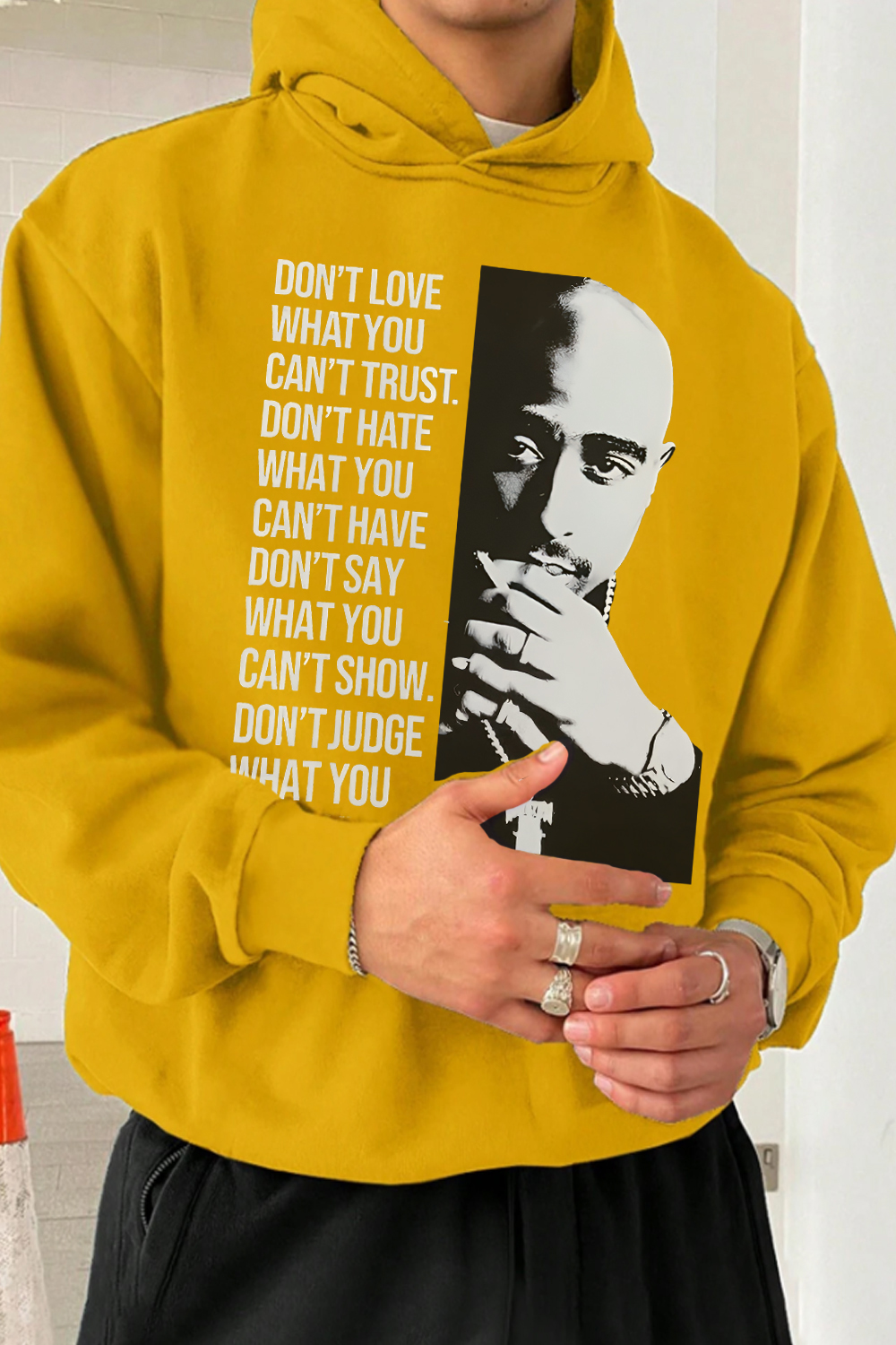 Tupac Portrait Hoodie For Men