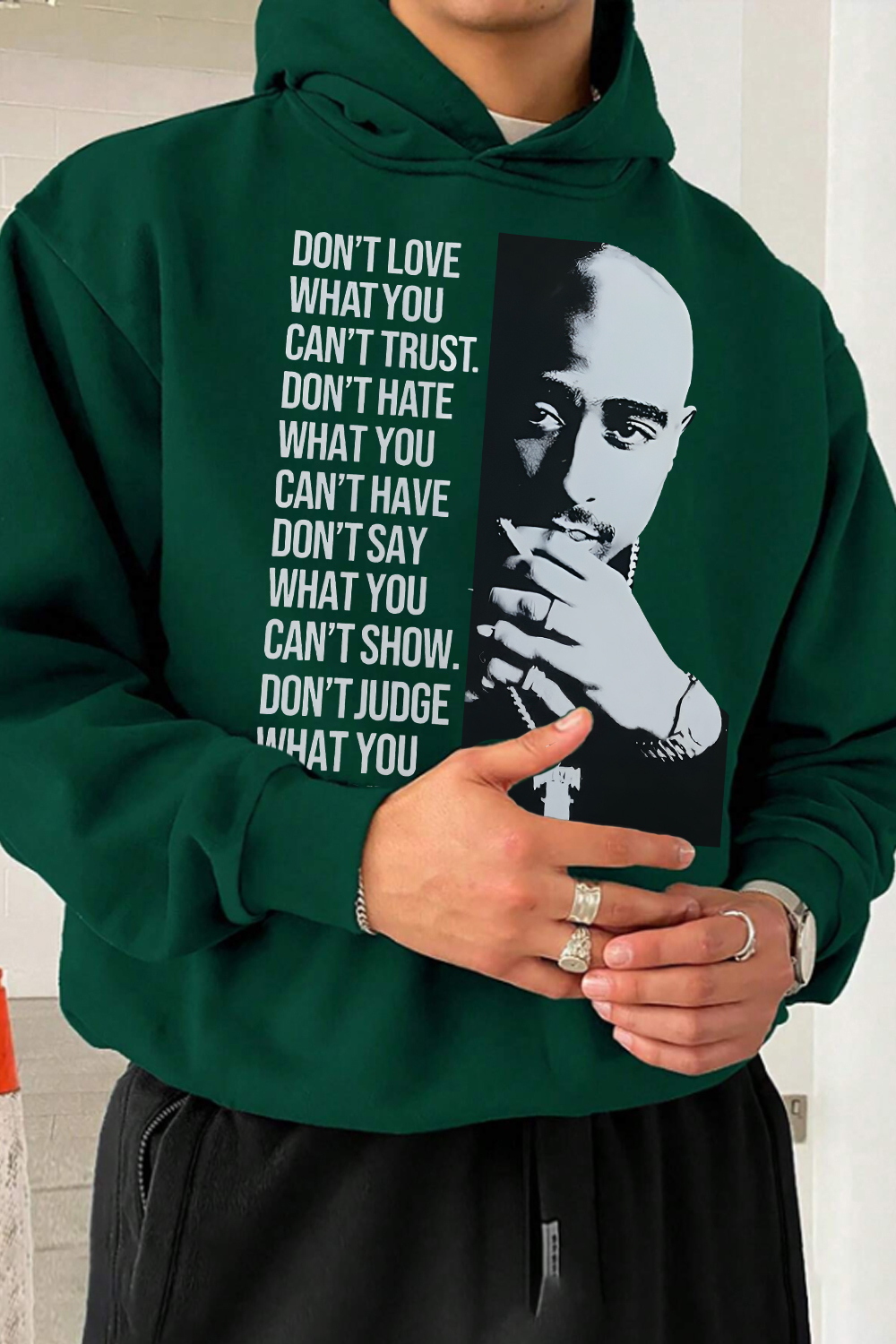 Tupac Portrait Hoodie For Men