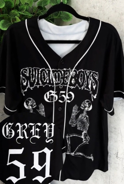 G59 colorblock print baseball short sleeve top