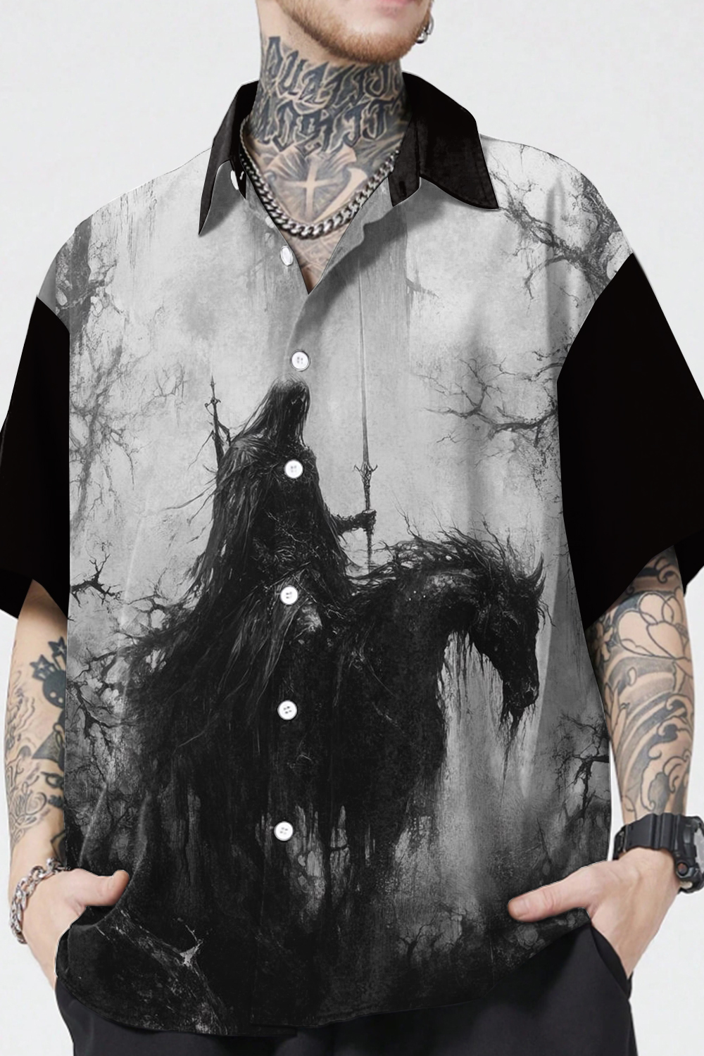 Lord of the Rings Oil Painting Dark Men's Shirt