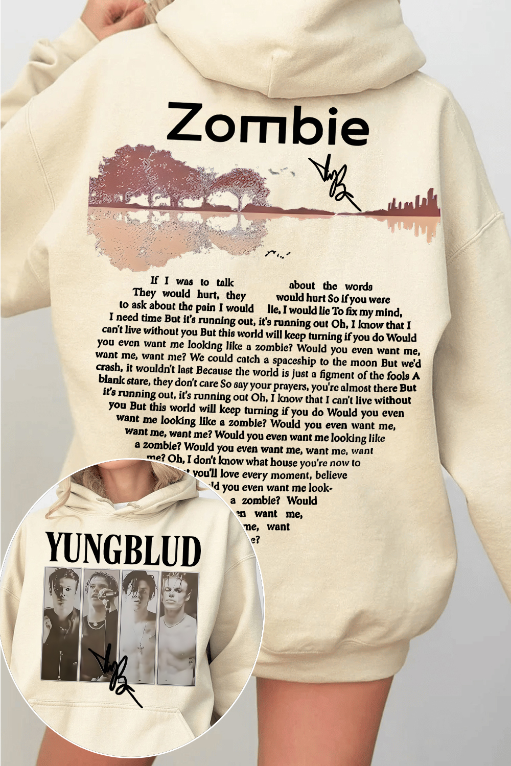YungBlud Zombie Lyrics Hoodie❤️