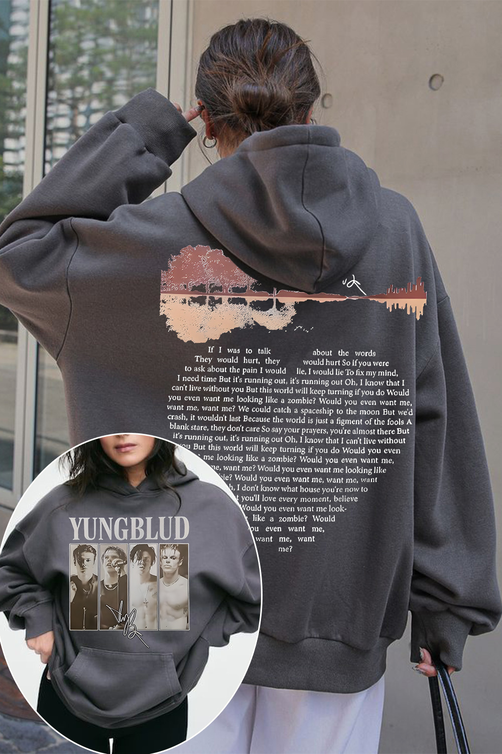 YungBlud Zombie Lyrics Hoodie❤️