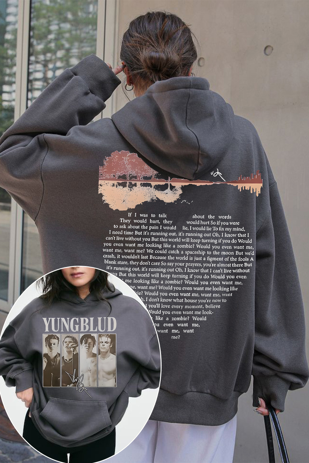 YungBlud Zombie Lyrics Hoodie❤️