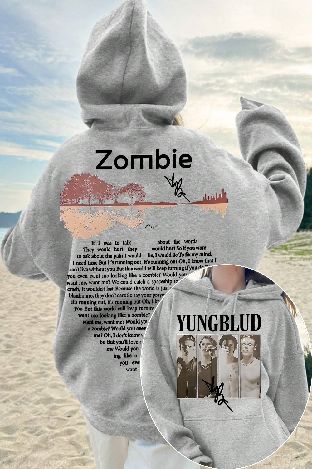 YungBlud Zombie Lyrics Hoodie❤️