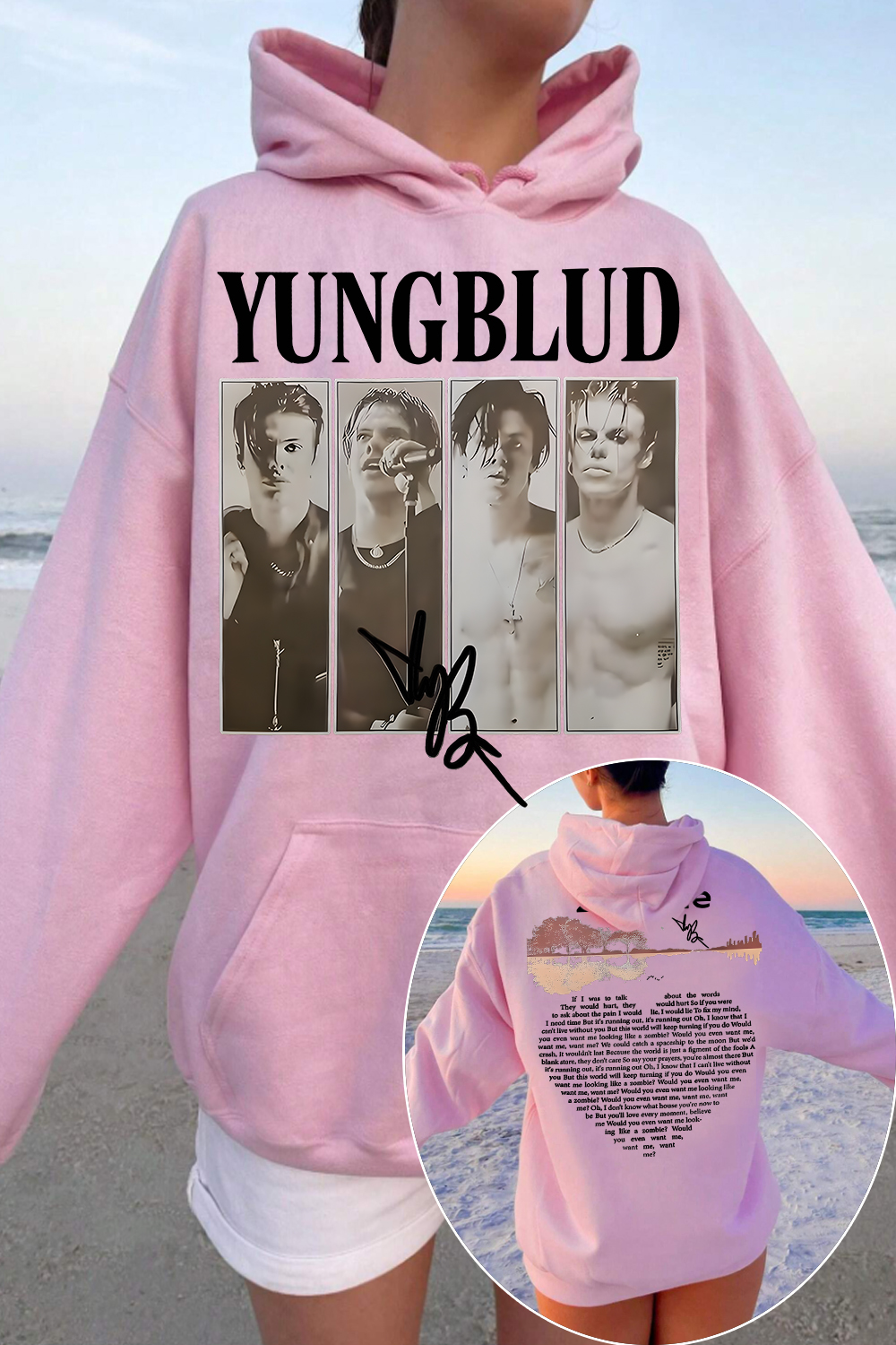 YungBlud Zombie Lyrics Hoodie❤️