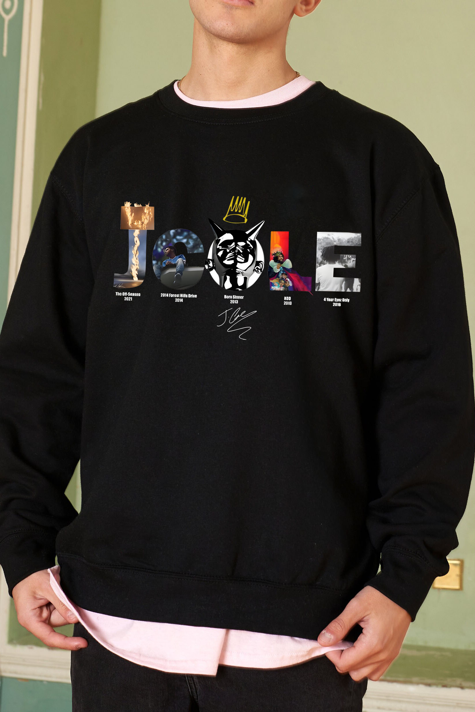 J Cole Best Albums With Signature Men Sweatshirt