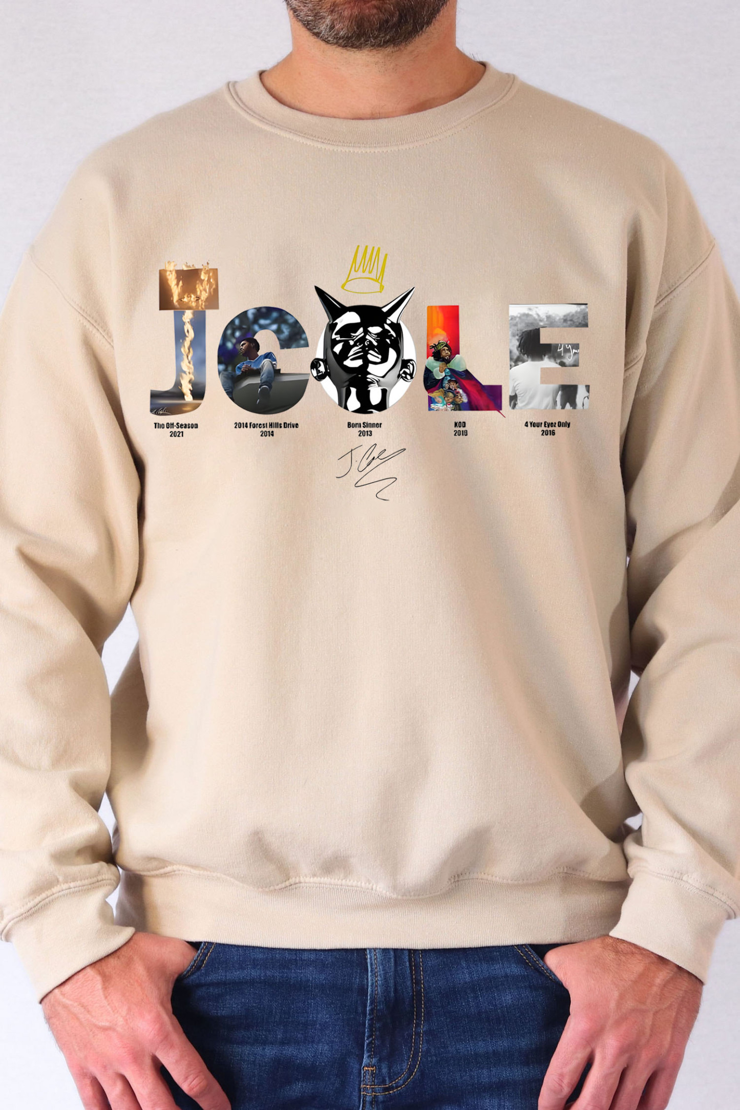 J Cole Best Albums With Signature Sweatshirt