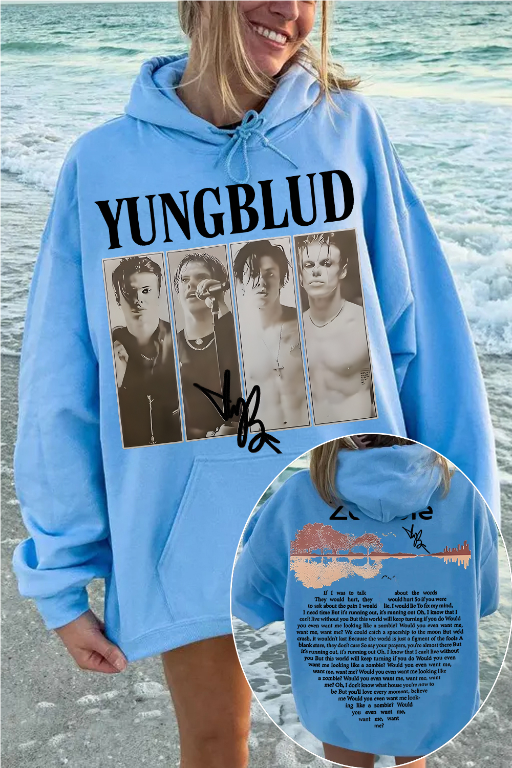 YungBlud Zombie Lyrics Hoodie❤️