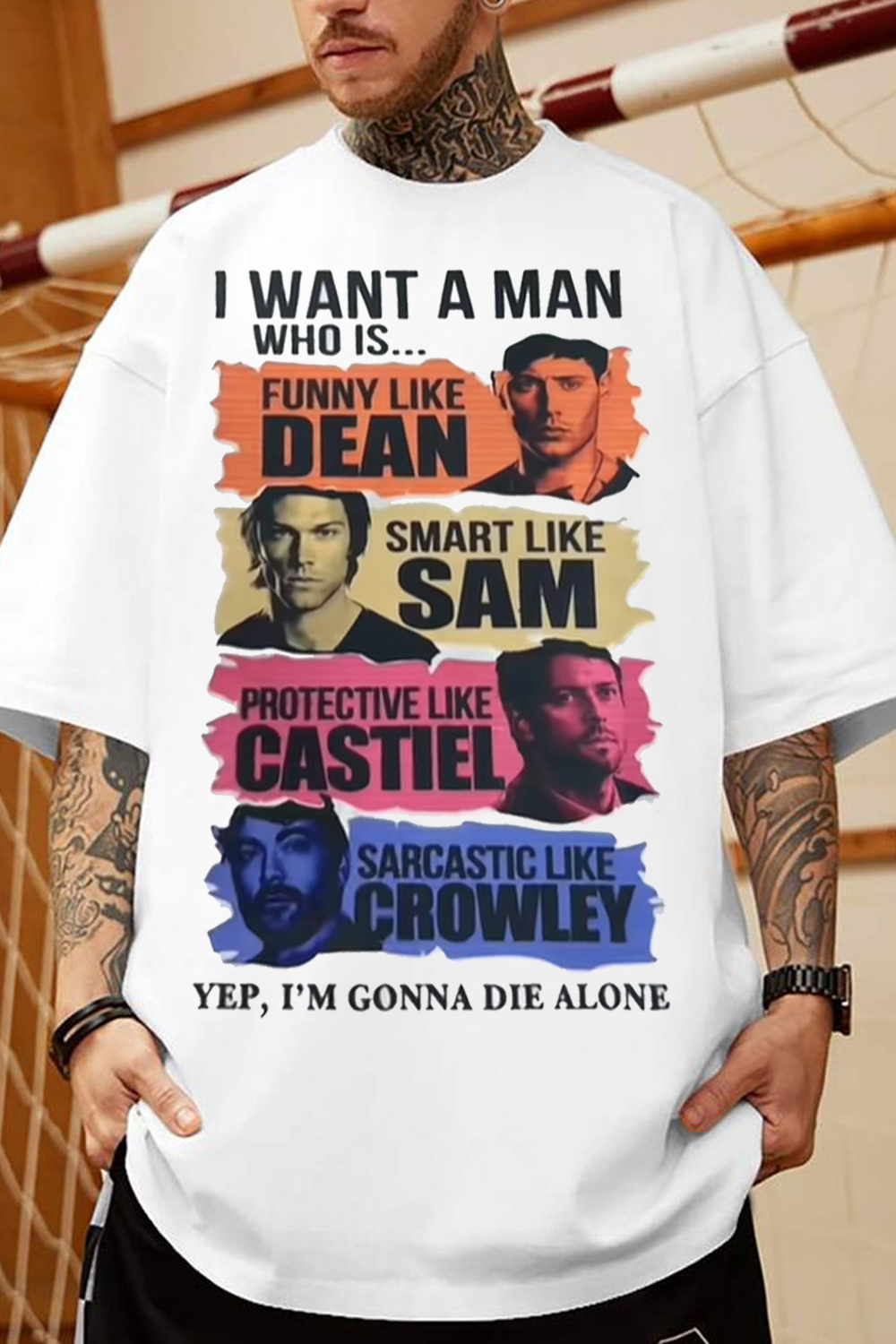 Supernatural Dean Sam Castiel Crowly Tee