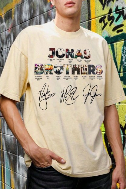 Jonas Brothers Album Collage Signature T-Shirt