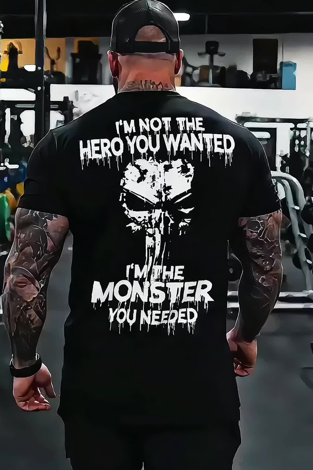 Dark Anti-Hero Legend Slogan Dripping Skull Graphic Street T-Shirt