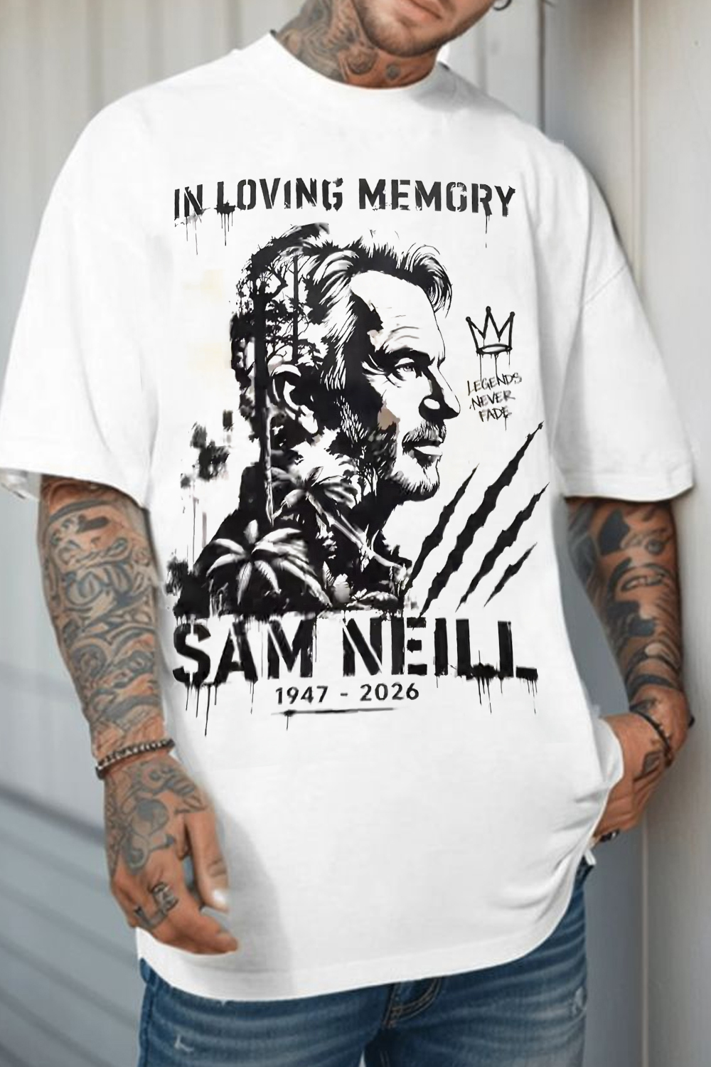Gone, But Never Forgotten Sam Neil RIP Shirt 🕊️