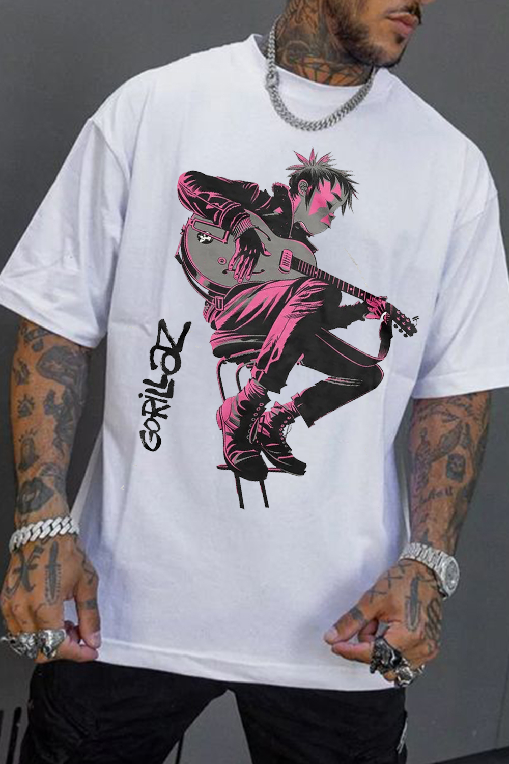 Gorillaz Sitting Pink T-Shirt