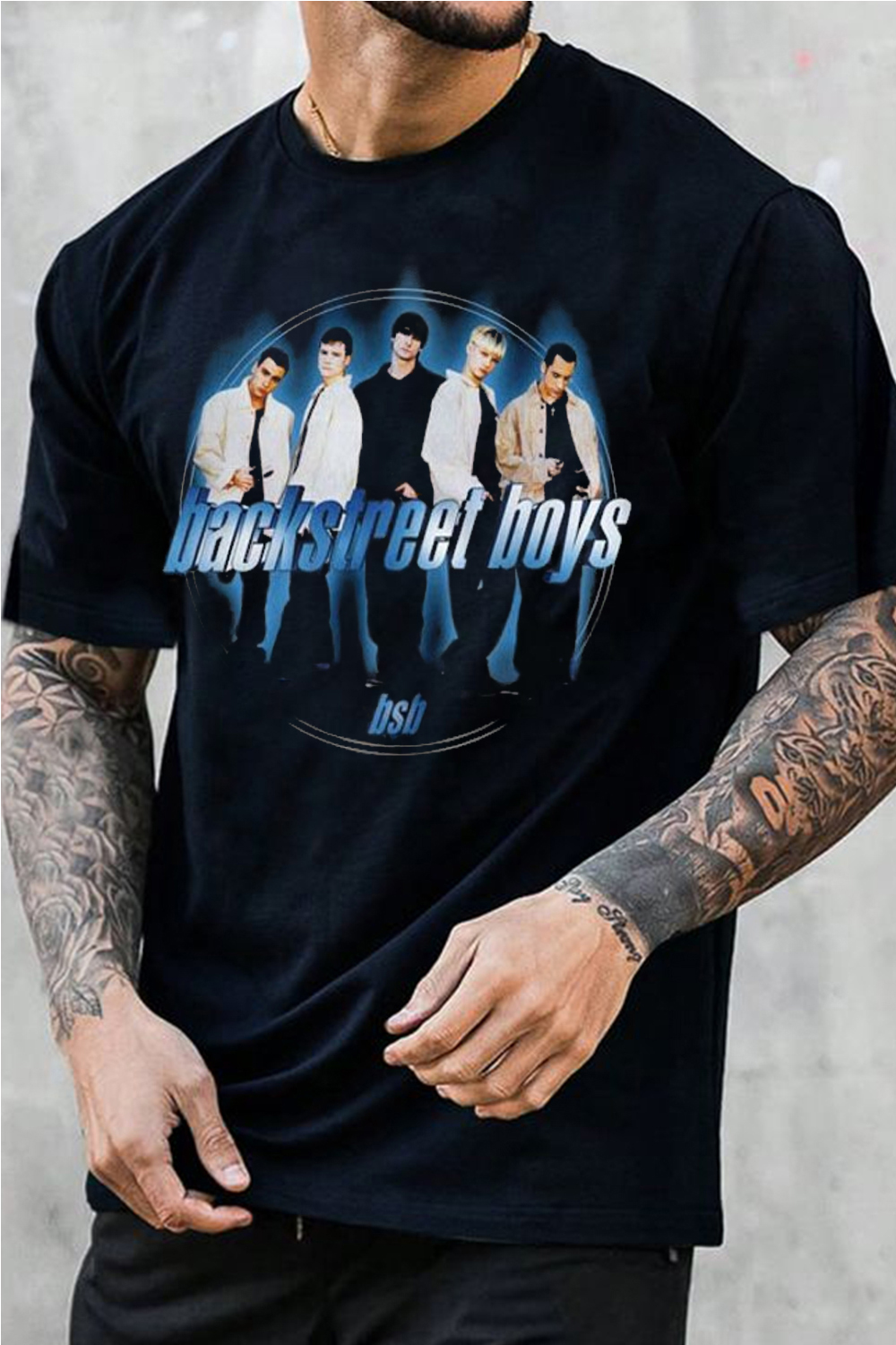 Backstreet Boys Blue Circle Black Toddler T-Shirt