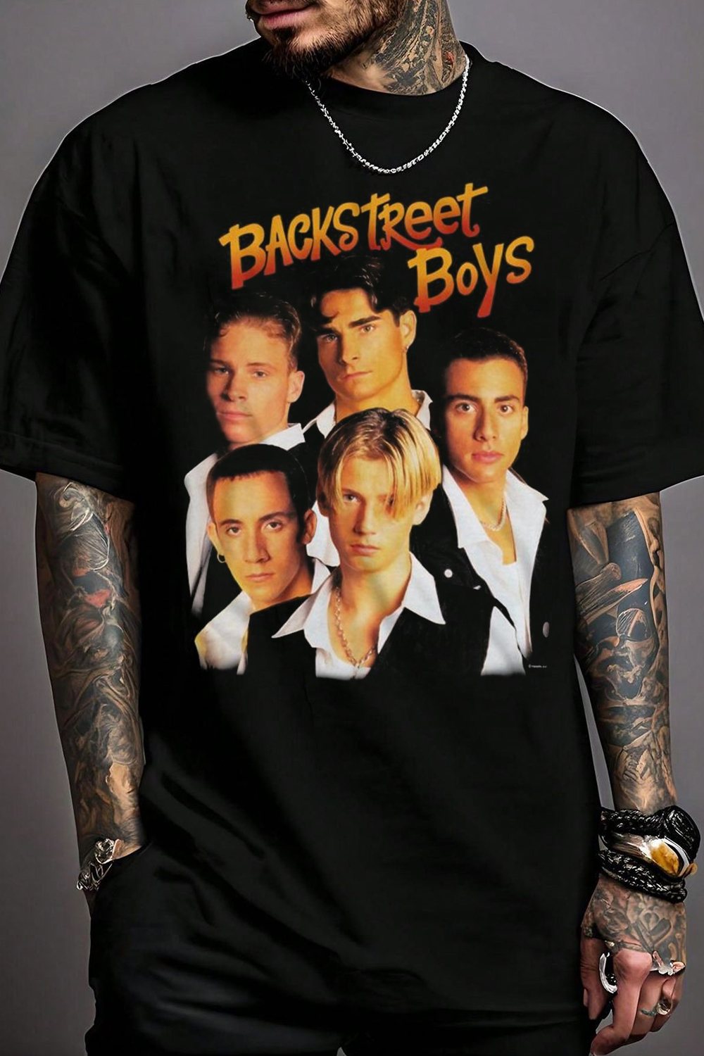 Backstreet Boys Group Photo Black Adult T-Shirt