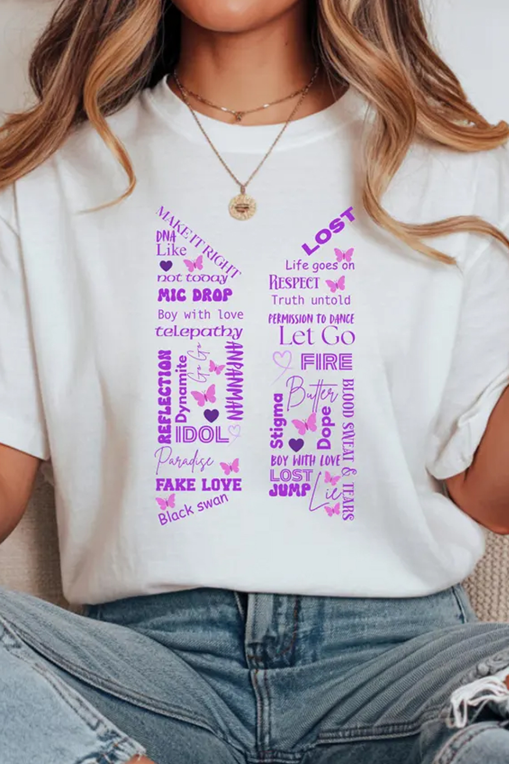 BTS Logo T-Shirt With Song Titles | K-Pop