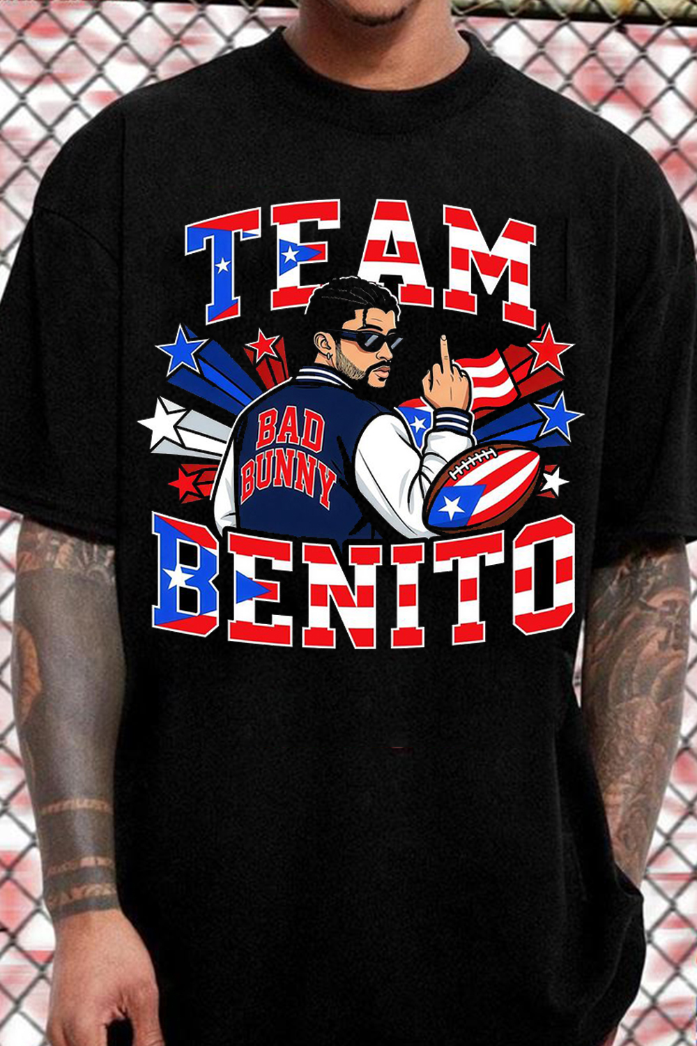 Bad Bunny Super Bowl Vintage Print T-Shirt