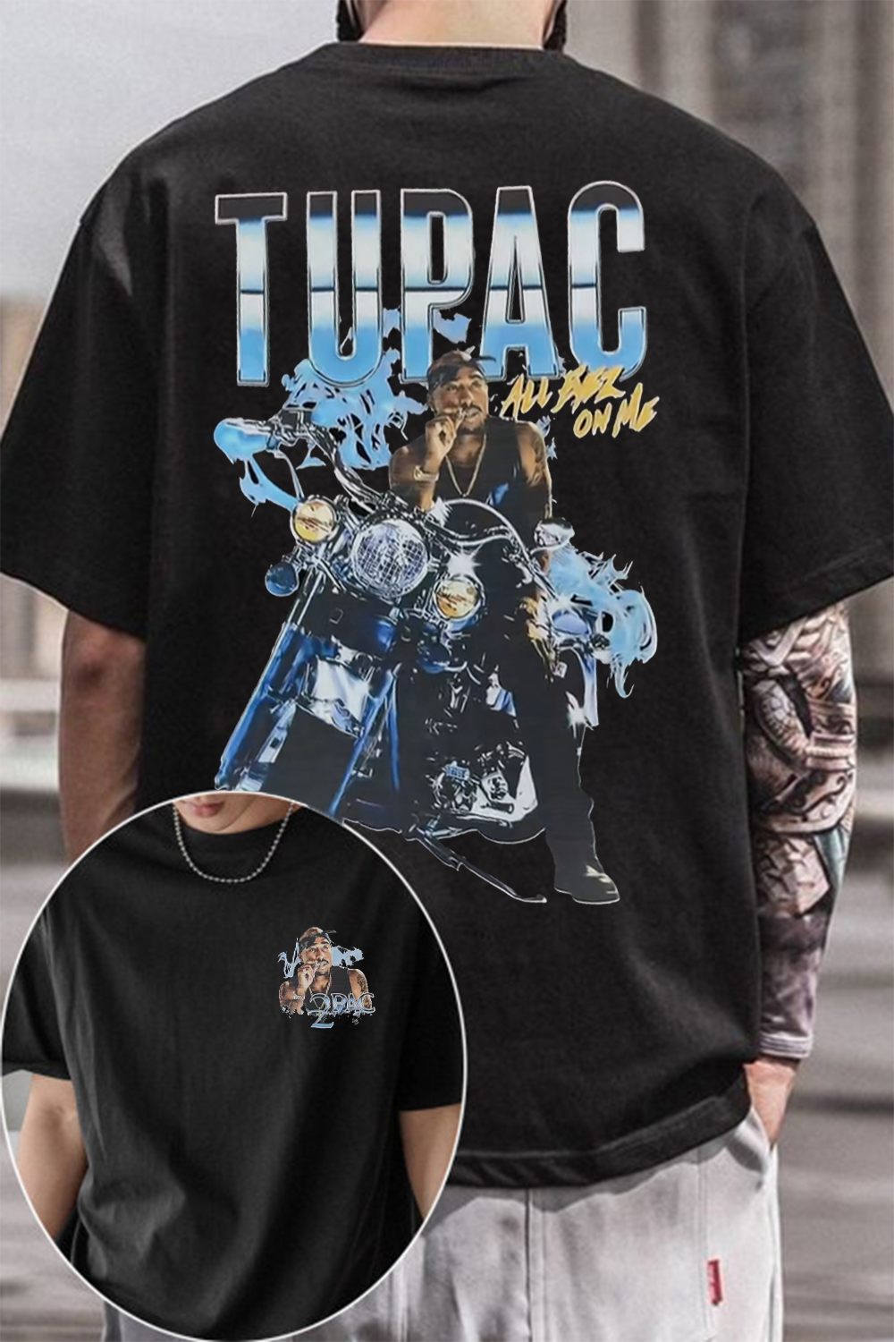 Tupac All Eyez On Me Motorcycle Tee