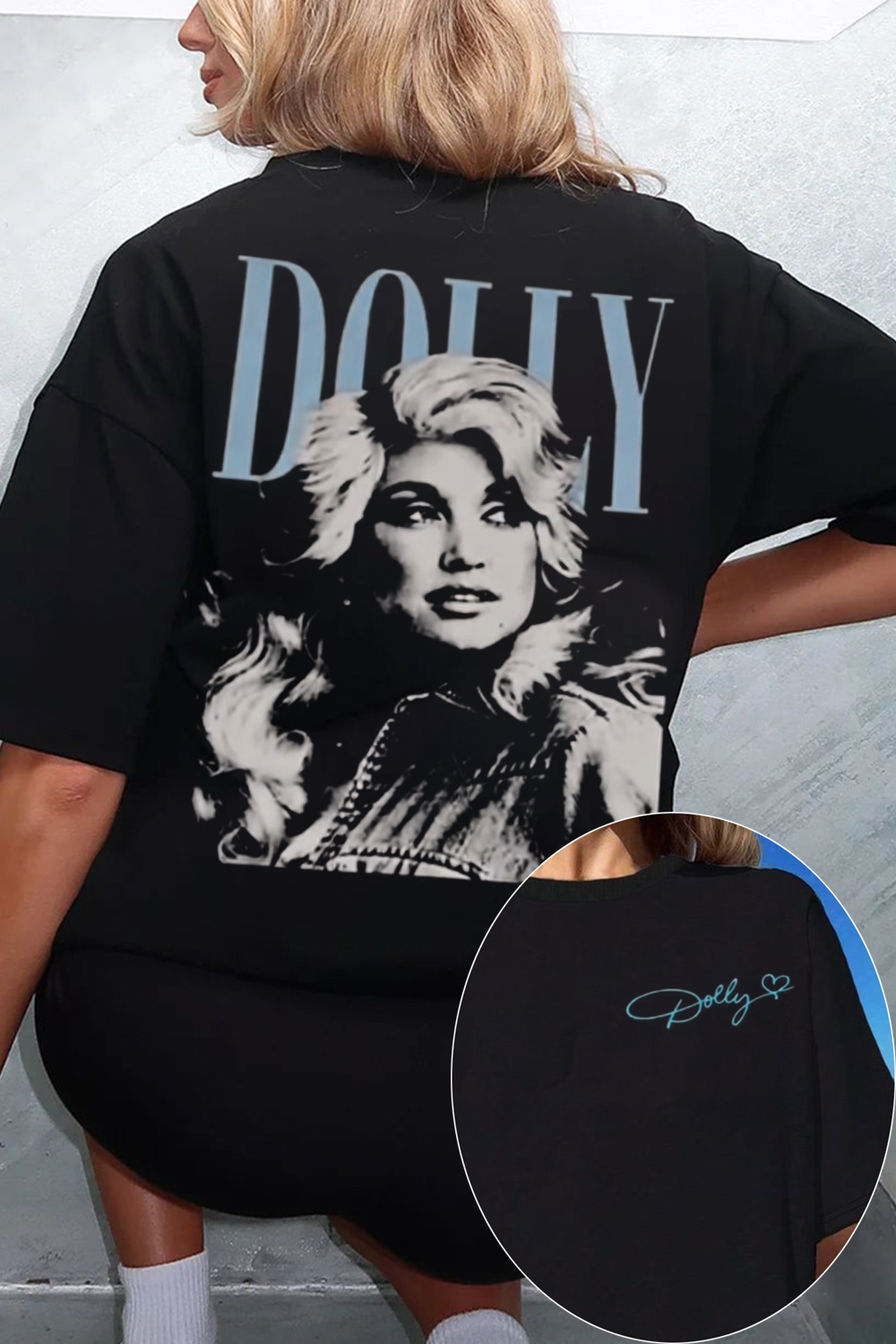 Dolly Parton Portrait & Heart Signature Fan Tee