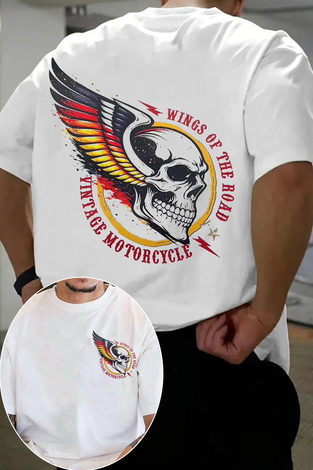 Motorrad Wings Of The Road – Vintage Motorcycle Tee