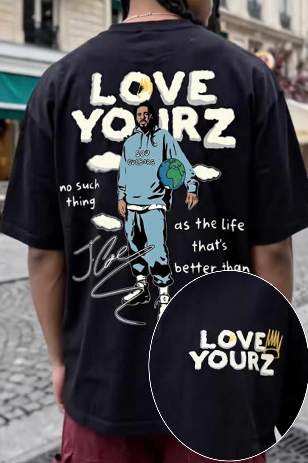 J.Cole Cartoon Portrait Hip Hop Tee
