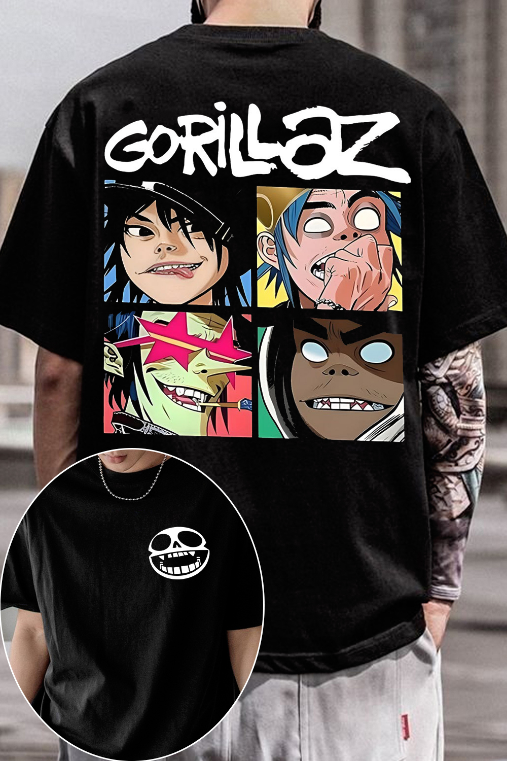 Gorillaz Double Sided Graphic T-Shirt