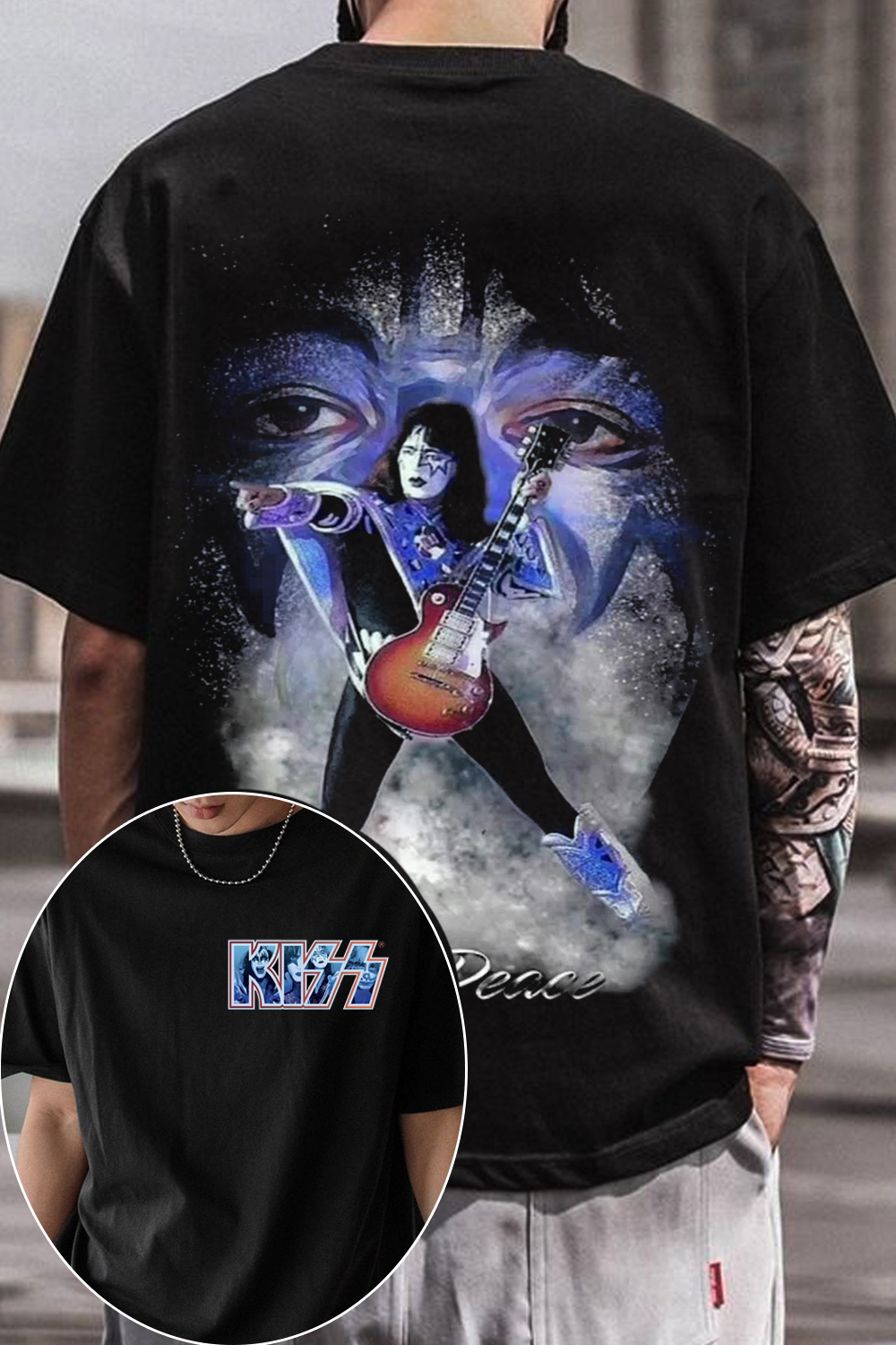 Kiss Ace Frehley 2-Sided Printed T-Shirt