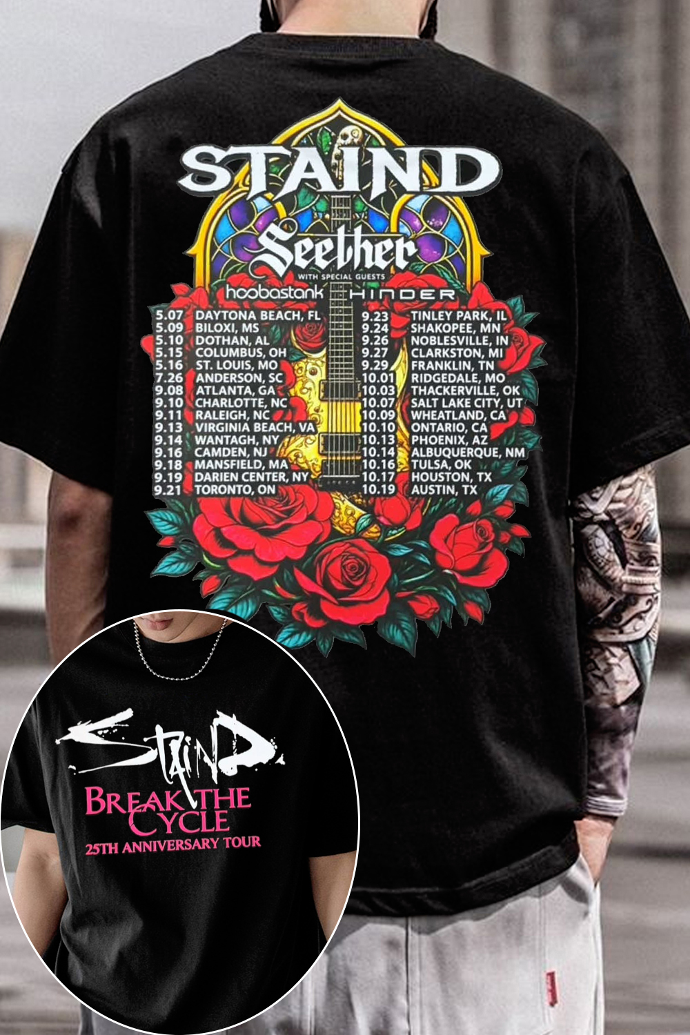 Staind Break The Cycle - 25th Anniversary Tour Tee