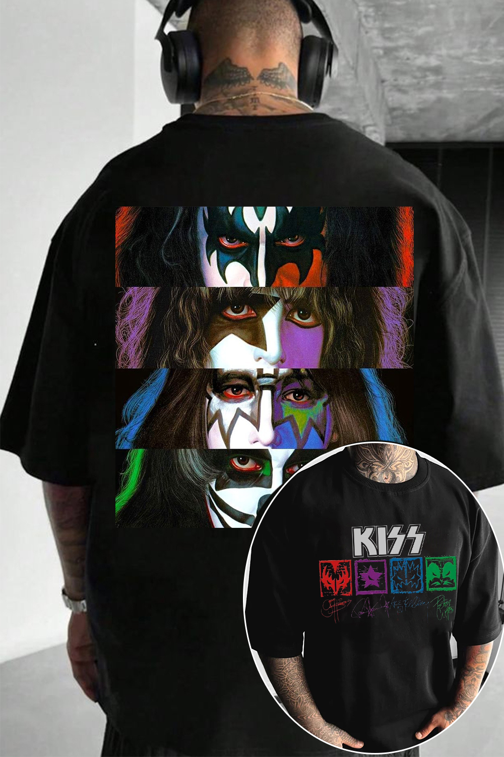 Kiss Ace Frehley 2-Side Printed Short-Sleeved T-Shirt
