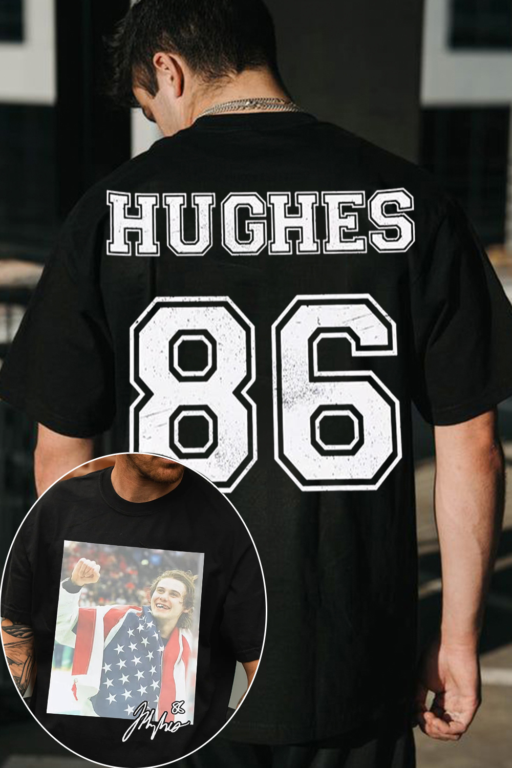 Jack Hughes 86 2-Sided Printed Tee