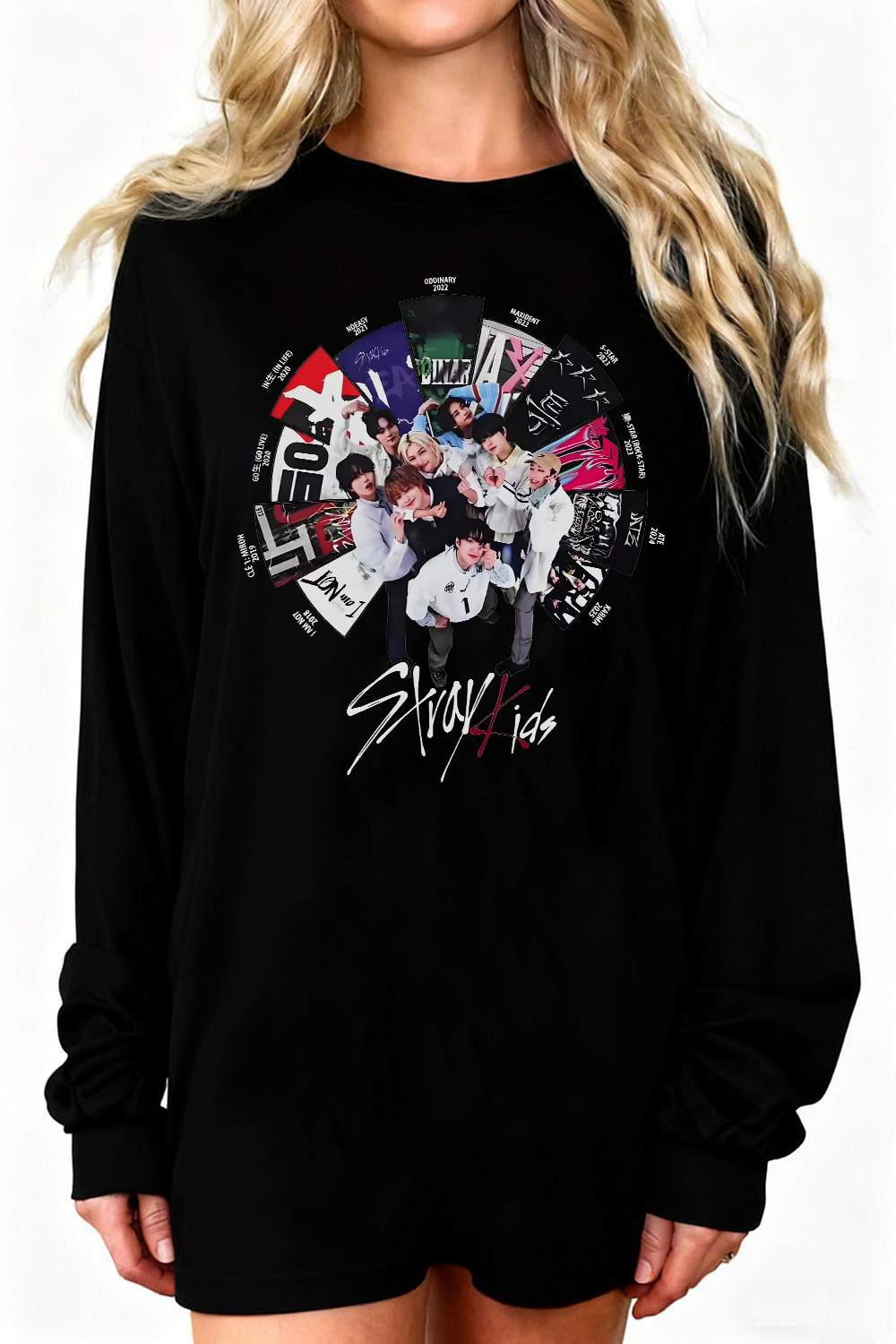 Straykids Music Round Neck Long-Sleeved T-Shirt