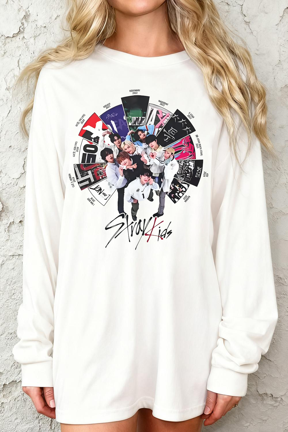 Straykids Music Round Neck Long-Sleeved T-Shirt
