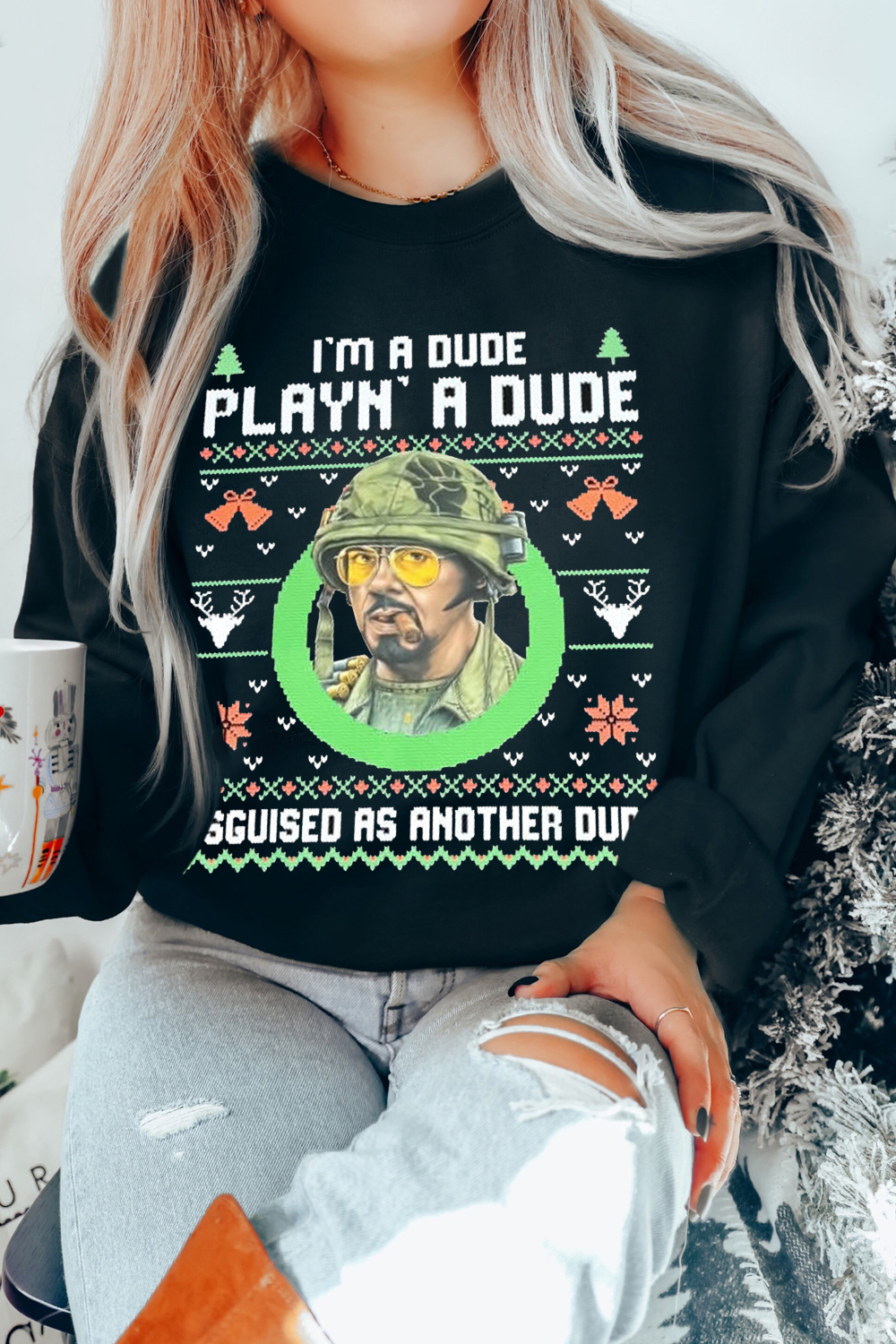 Tropic Thunder Christmas Sweatshirt