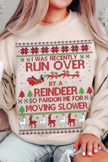 🤶🎄 Grandma Got Run Over by a Reindeer Christmas Sweatshirt