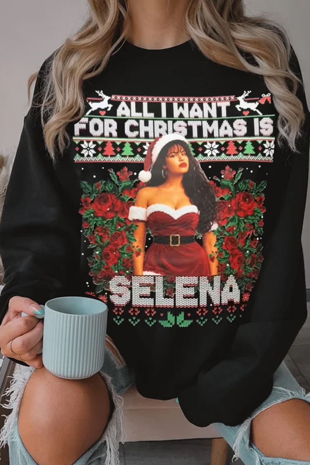 Selena Quintanilla Fans Christmas Sweatshirt