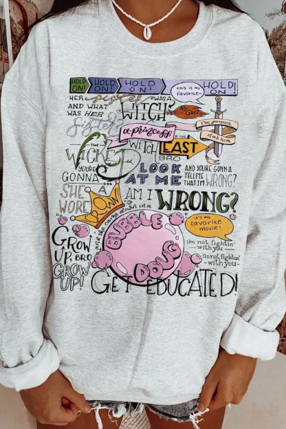 Wicked Lettering Crew Neck Sweatshirt