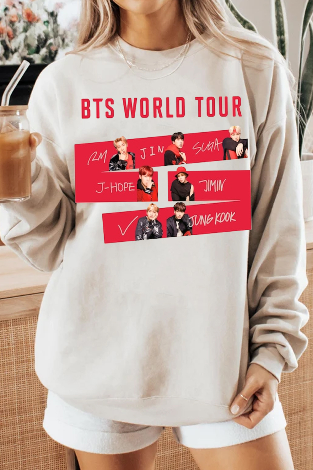 BTS Printed Crewneck Sweatshirt