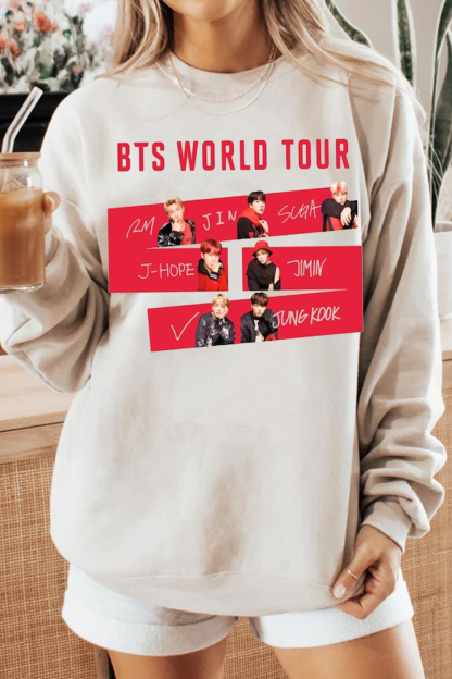 BTS Printed Crewneck Sweatshirt