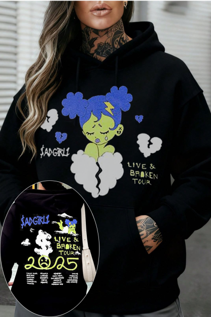 Junior H Sad Girlz Live & Broken Tour 2025 Hoodie