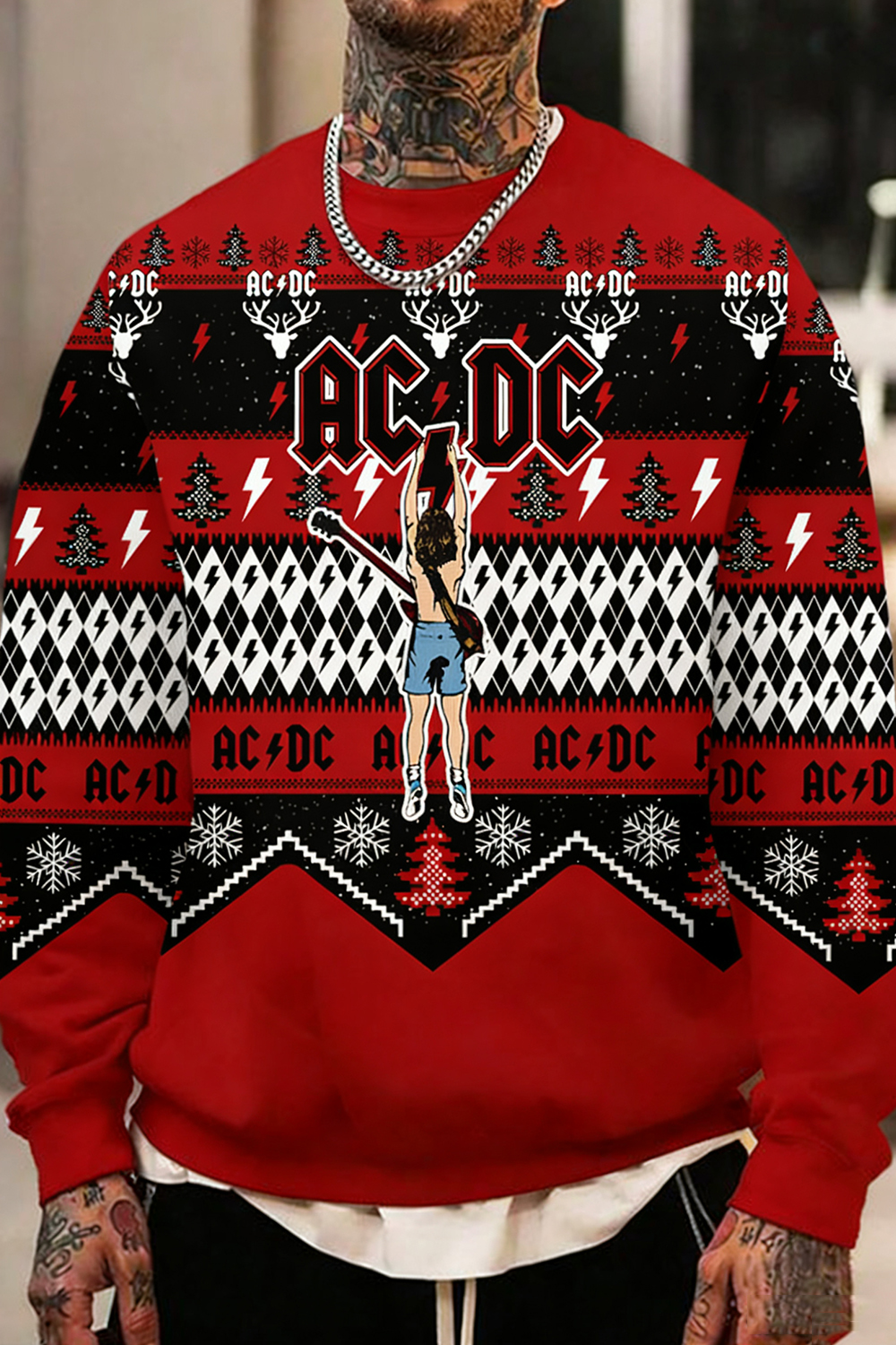 Merry Little AC/DC Christmas Ugly Sweater