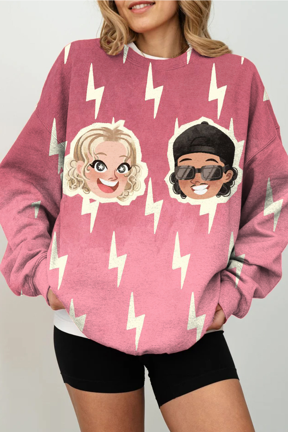 APT cartoon cute round neck long sleeve sweatshirt